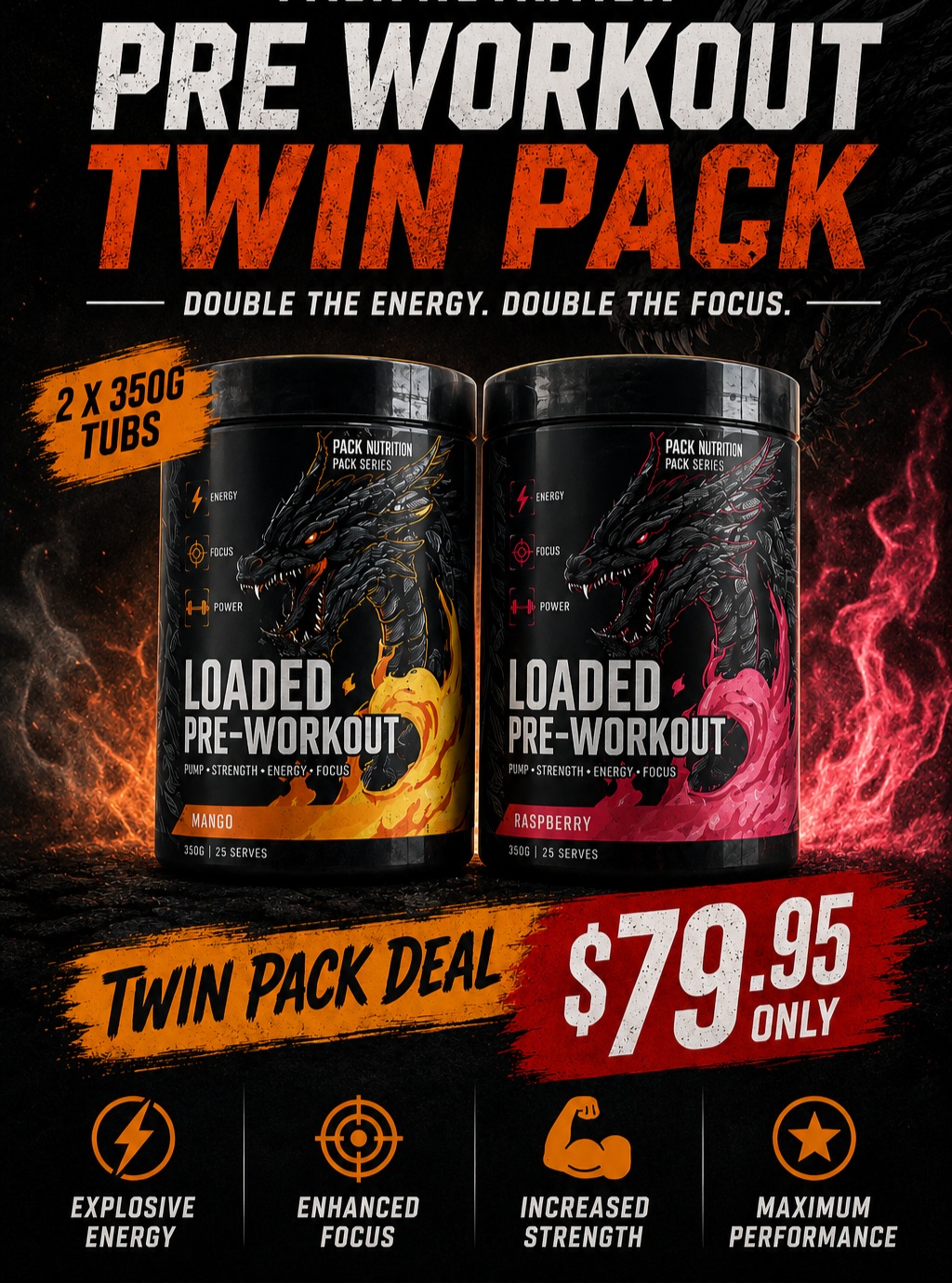 PACK LOADED PRE-WORKOUT! A customer and team favourite! This one’s built for tho