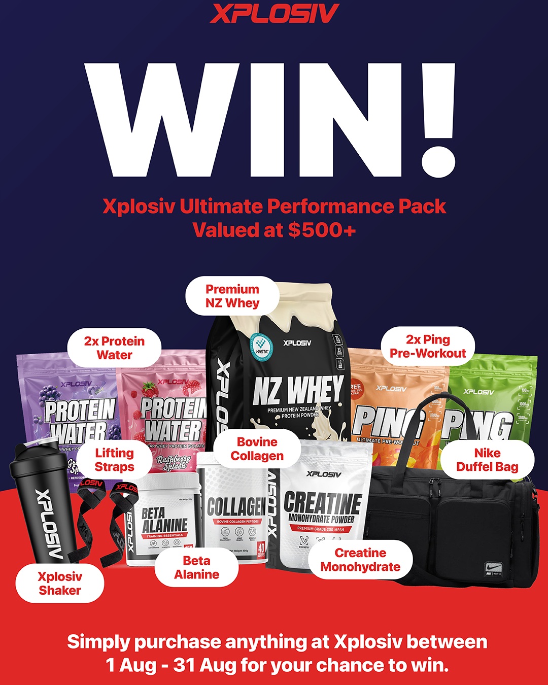???? WIN the Ultimate Xplosiv Supplements Training Stack! ????
It’s simple… purc