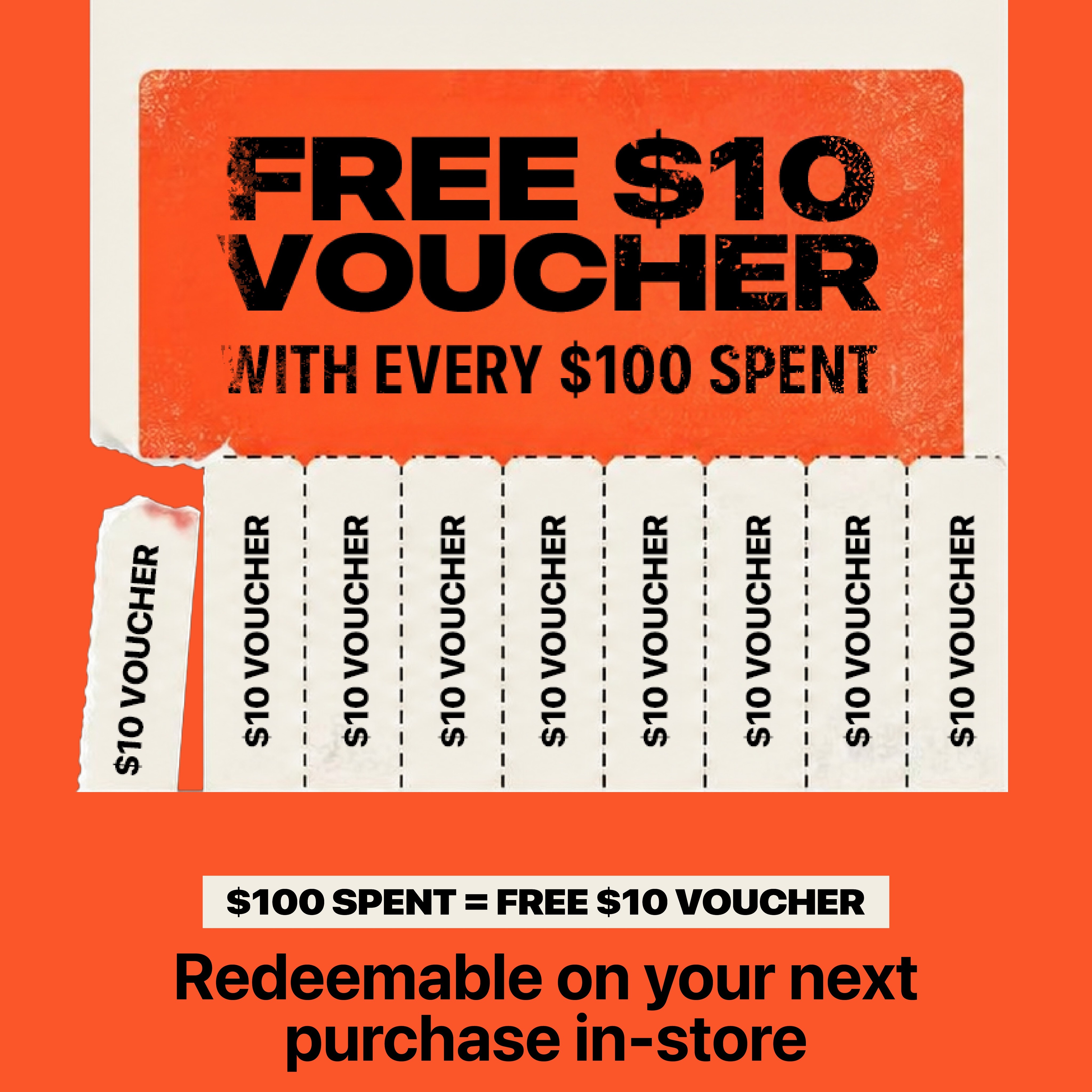 ???? SPEND BIG. SAVE BIGGER. ????

For one week only, every $100 you spend in-st