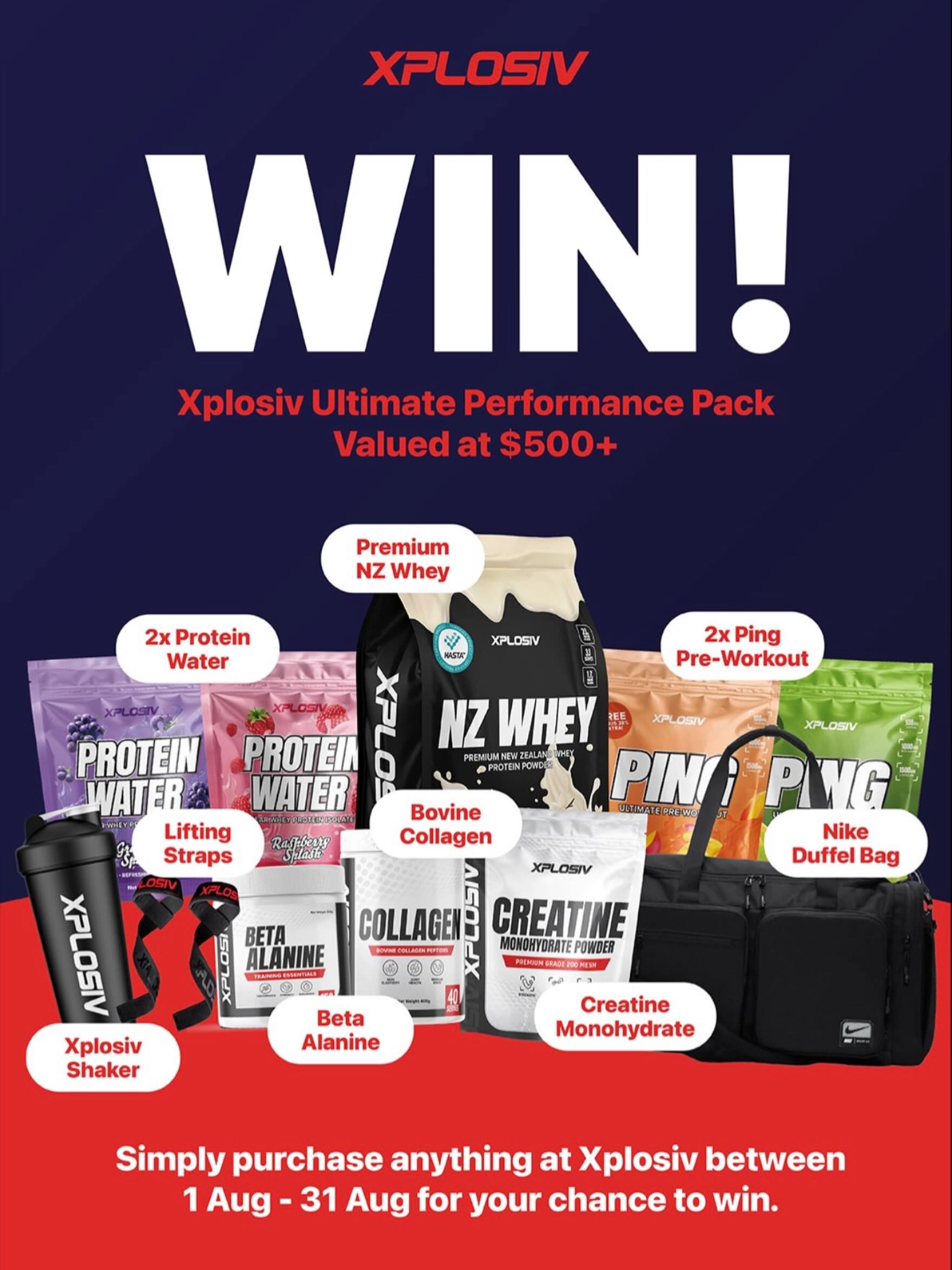 ???? WIN the Ultimate Xplosiv Supplements Training Stack! ????
It’s simple… purc