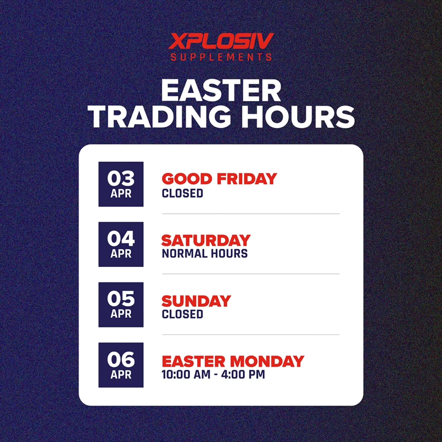 Planning on stocking up Easter weekend?????????
Make sure to check our Easter Tr