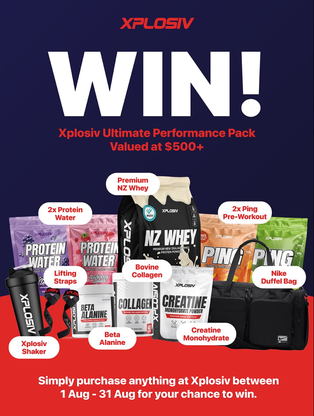 ???? WIN the Ultimate Xplosiv Supplements Training Stack! ????
It’s simple… purc