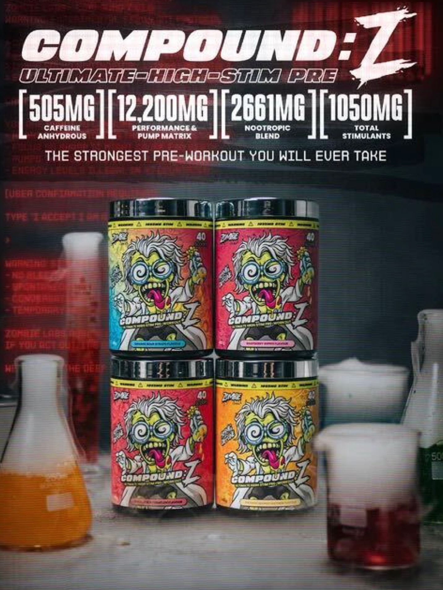 ☠️ THIS IS WHERE PRE-WORKOUT GETS SERIOUS.

Zombie Labs Compound Z is the defini
